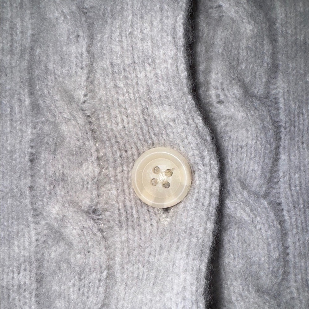 Brandy Melville Wool Blend Cable Knit Cardigan Sweater Gray Made‎ in Italy OS - Picture 11 of 12
